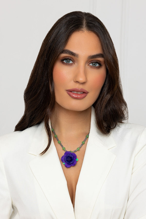 Carraig Donn Purple Flower Necklace