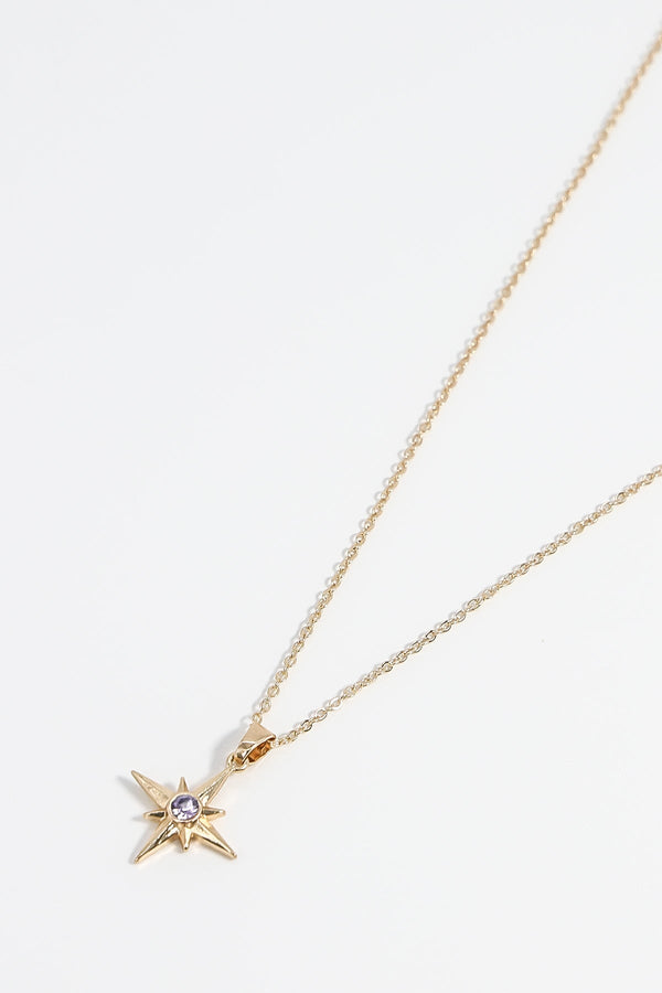 Carraig Donn Purple Stone Star Necklace