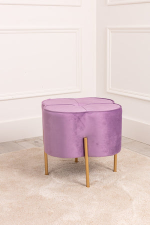 Carraig Donn Purple Velvet Upholstered Stool