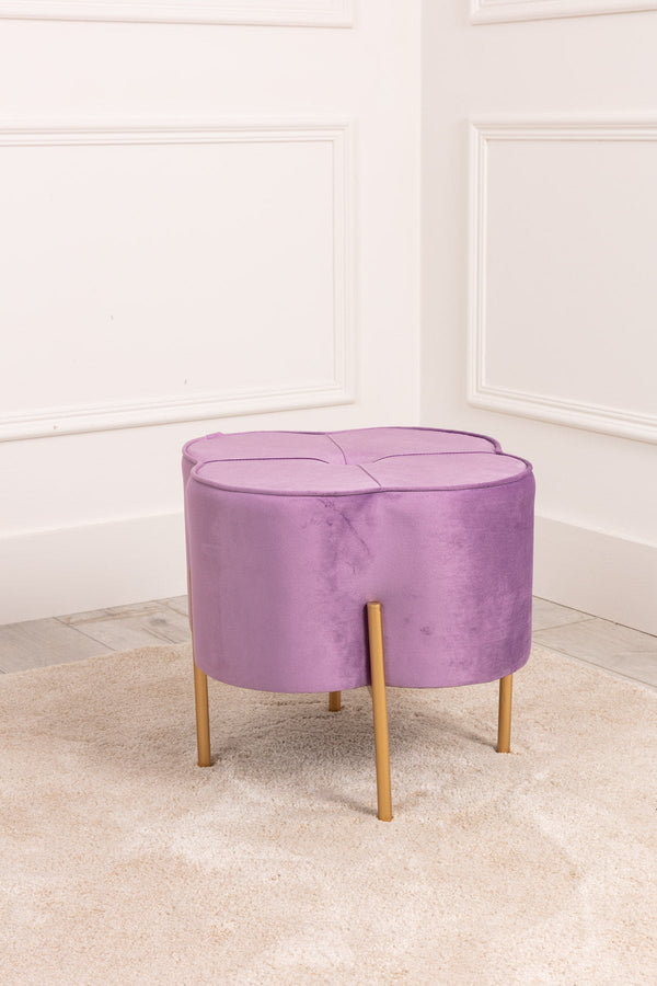 Carraig Donn Purple Velvet Upholstered Stool