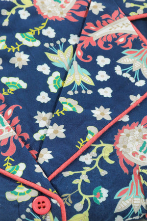 Carraig Donn Pyjama Set With 3/4 Leg in Navy Print
