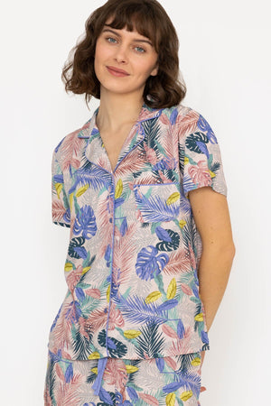 Carraig Donn Pyjama Set With 3/4 Leg in Pink Print