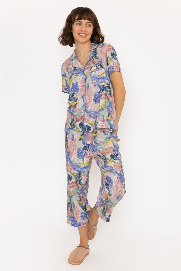 Carraig Donn Pyjama Set With 3/4 Leg in Pink Print