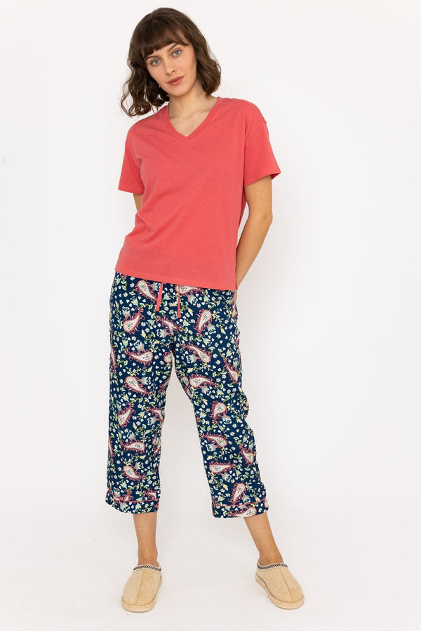 Carraig Donn Pyjama Top and 3/4 Bottoms in Pink