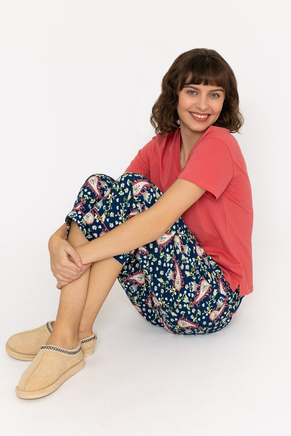 Carraig Donn Pyjama Top and 3/4 Bottoms in Pink