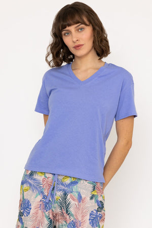 Carraig Donn Pyjama Top and 3/4 Bottoms in Purple