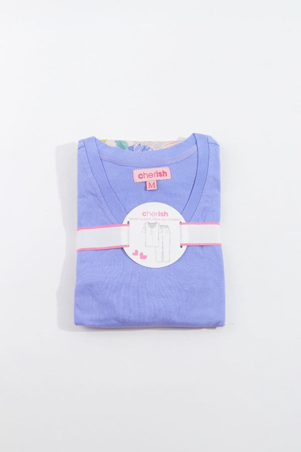 Carraig Donn Pyjama Top and 3/4 Bottoms in Purple