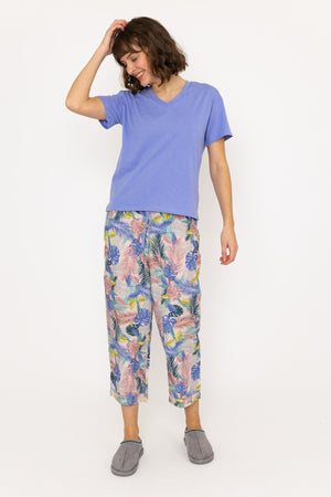Carraig Donn Pyjama Top and 3/4 Bottoms in Purple