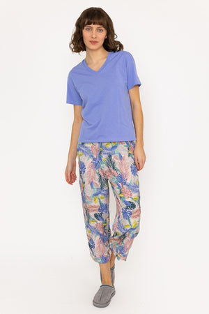 Carraig Donn Pyjama Top and 3/4 Bottoms in Purple