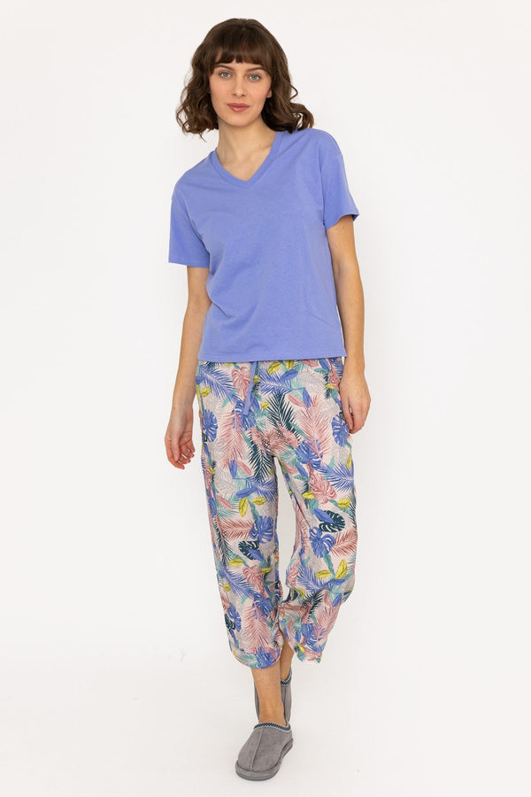 Carraig Donn Pyjama Top and 3/4 Bottoms in Purple