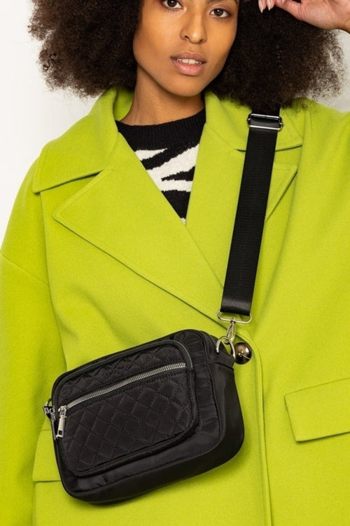 Quilted Front Camera Bag in Black