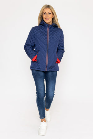 Carraig Donn Quilted Jacket in Navy