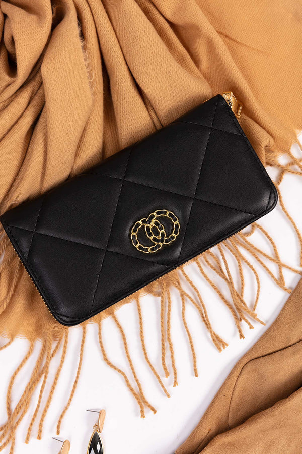 Carraig Donn Quilted Purse in Black