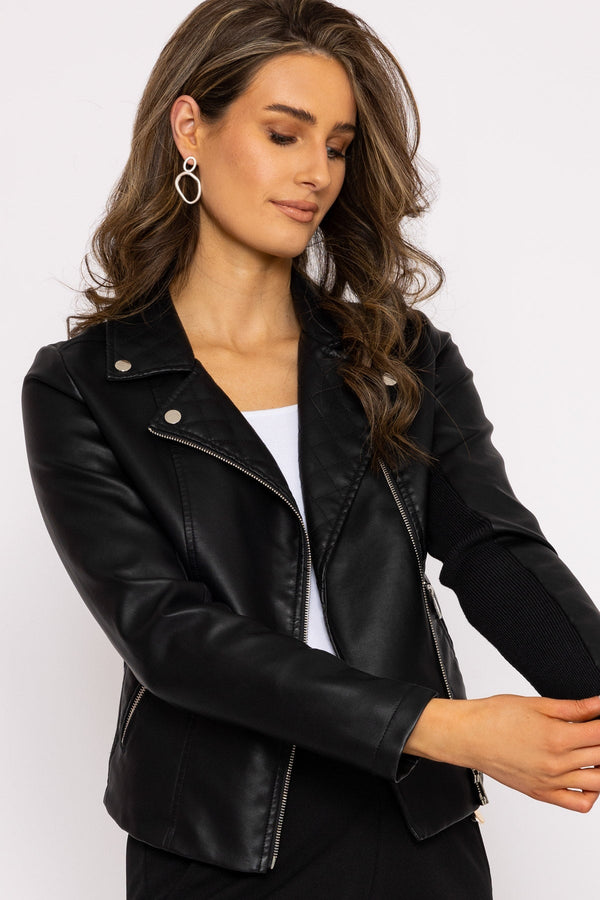 Carraig Donn Quilted Side Zip Jacket in Black