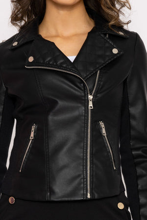 Carraig Donn Quilted Side Zip Jacket in Black