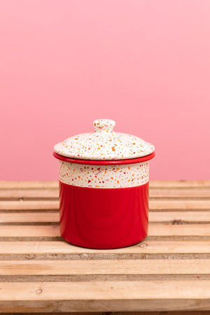 Carraig Donn Red Splatter Print Enamel Canister