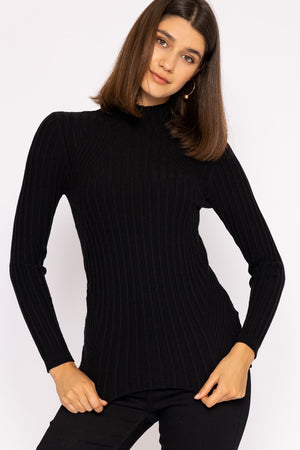 Carraig Donn Rib Knit Top in Black