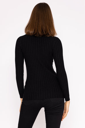 Carraig Donn Rib Knit Top in Black
