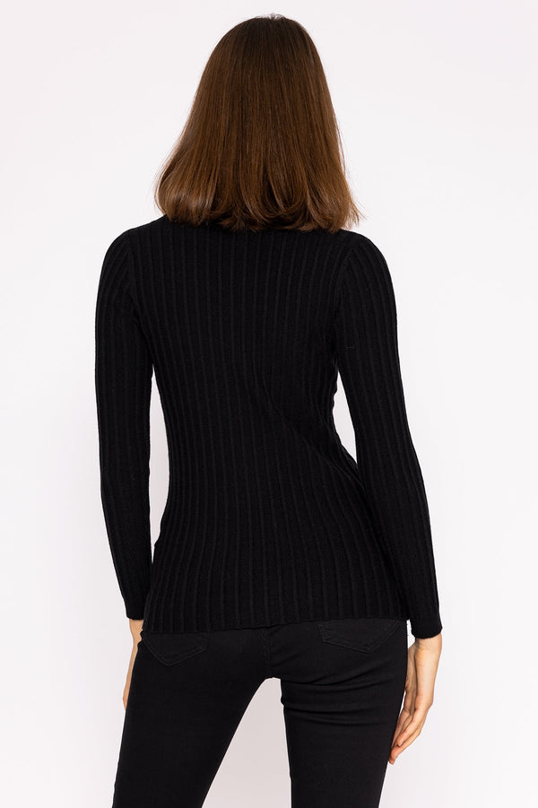 Carraig Donn Rib Knit Top in Black