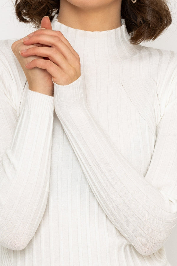 Carraig Donn Rib Knit Top in Ecru