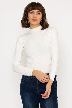 Carraig Donn Rib Knit Top in Ecru