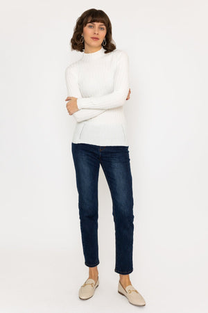 Carraig Donn Rib Knit Top in Ecru