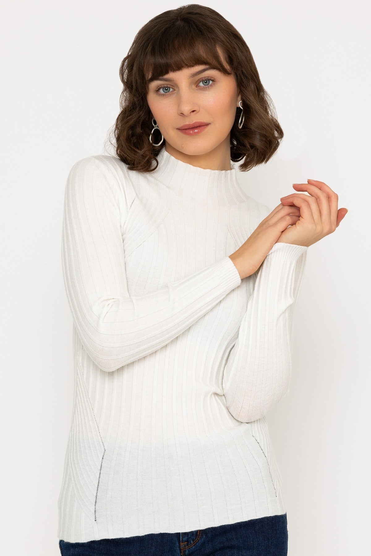 Rib Knit Top in Ecru