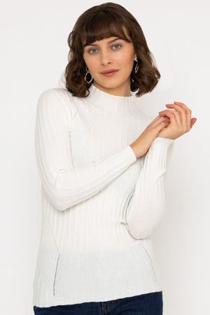 Carraig Donn Rib Knit Top in Ecru