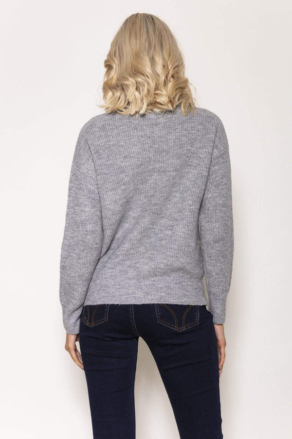 Carraig Donn Rib Knit with Zip in Grey