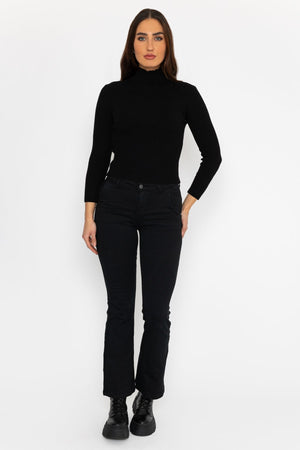 Carraig Donn Rib Polo Knit in Black