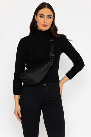 Carraig Donn Rib Polo Knit in Black