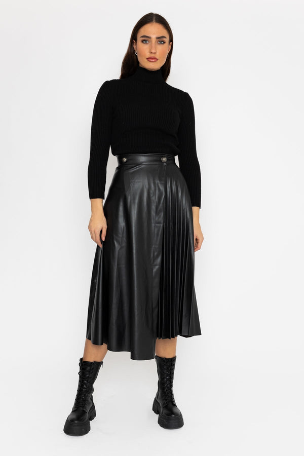 Carraig Donn Rib Polo Knit in Black