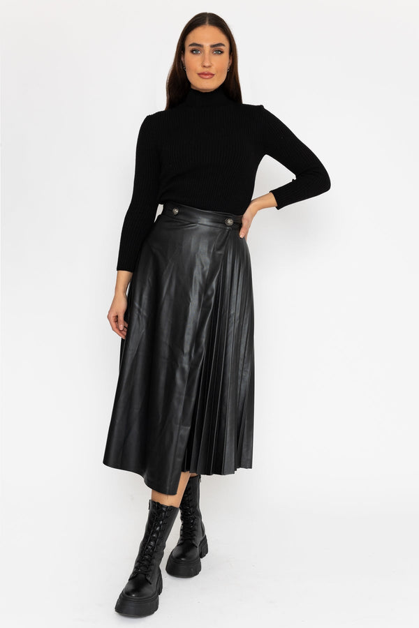 Carraig Donn Rib Polo Knit in Black