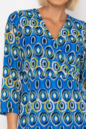 Carraig Donn Roisin Blue Print Knee Length Dress