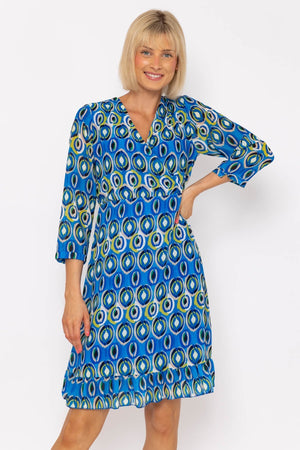 Carraig Donn Roisin Blue Print Knee Length Dress