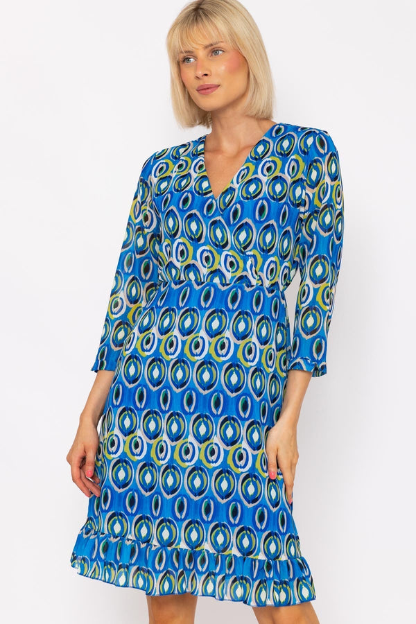 Carraig Donn Roisin Blue Print Knee Length Dress