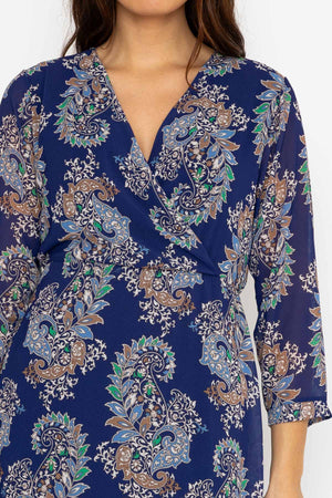 Carraig Donn Roisin Knee Length Dress in Navy Print
