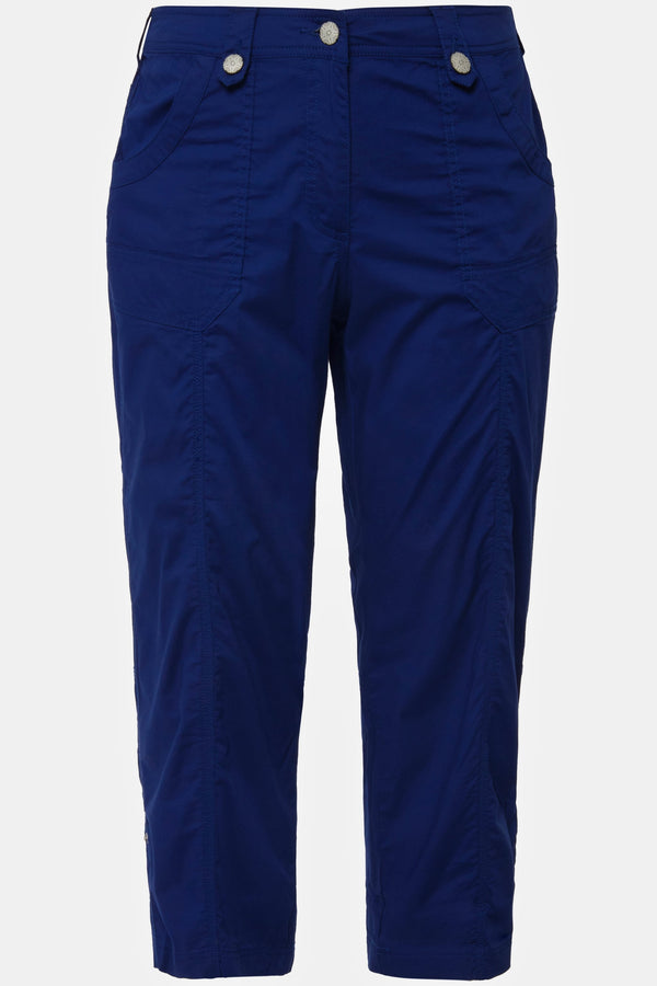 Carraig Donn Roll-Tab Hem Stretch Cargo Pants in Dark Blue
