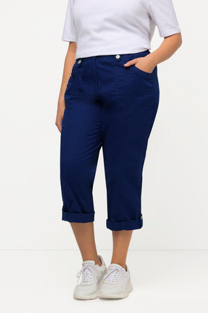 Carraig Donn Roll-Tab Hem Stretch Cargo Pants in Dark Blue