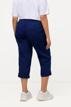 Carraig Donn Roll-Tab Hem Stretch Cargo Pants in Dark Blue