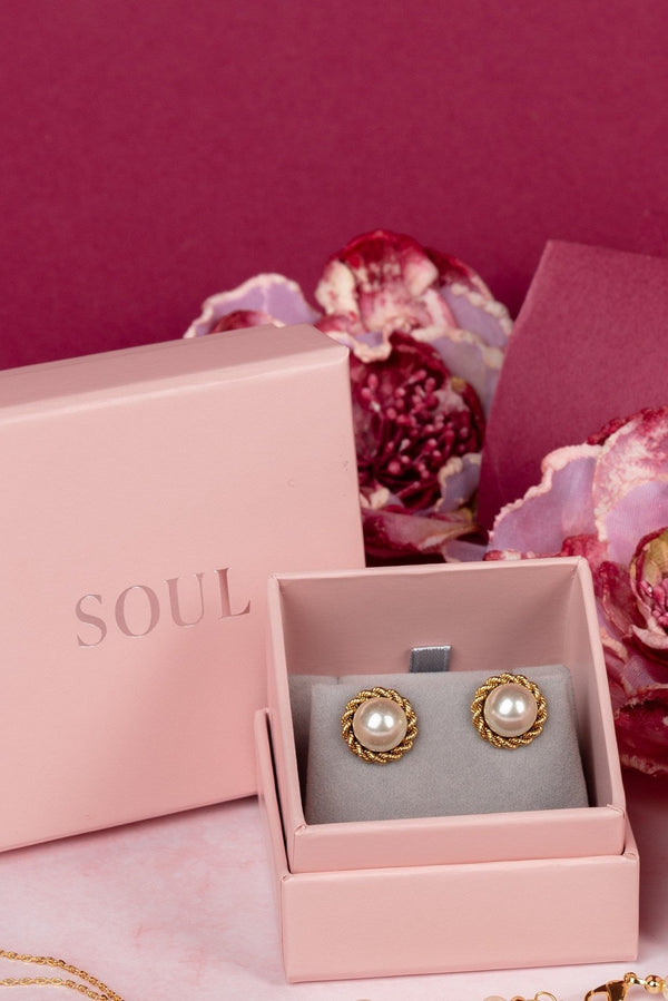 Carraig Donn Rope Detail Pearl Earrings