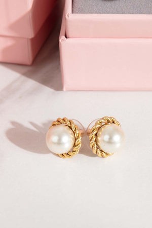 Carraig Donn Rope Detail Pearl Earrings