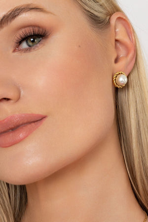 Carraig Donn Rope Detail Pearl Earrings