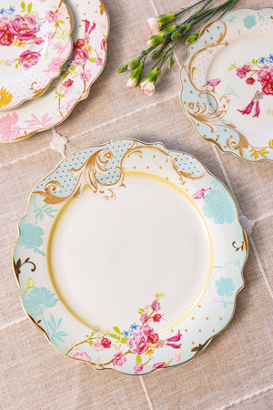 Carraig Donn Rosa Belle Blue Dinner Plate