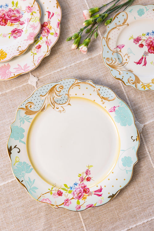 Rosa Belle Blue Dinner Plate