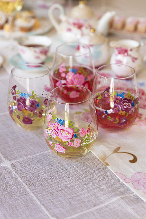 Carraig Donn Rosa Belle Stemless Wine Glass Set of 4
