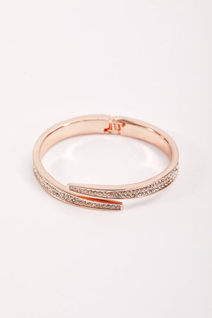 Carraig Donn Rose Gold Hinge Diamante Bangle