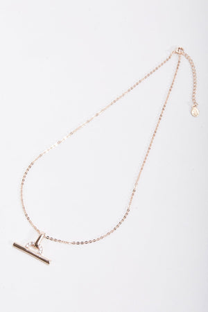 Carraig Donn Rose Gold T-Bar Charm Necklace