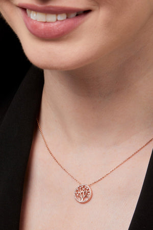 Carraig Donn Rose Gold Tree of Life Necklace