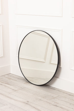 Carraig Donn Round Black Modern Mirror